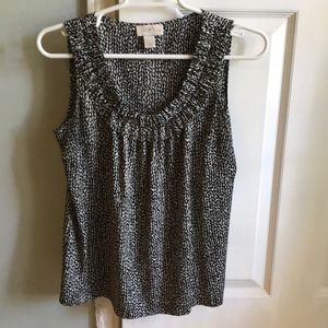 Loft black and white print sleeveless top